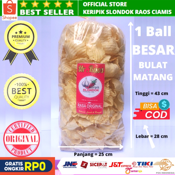 Jual Ball Besar Keripik Slondok Raos Ciamis Slondok Super Kualitas Premium Kripik Slondok