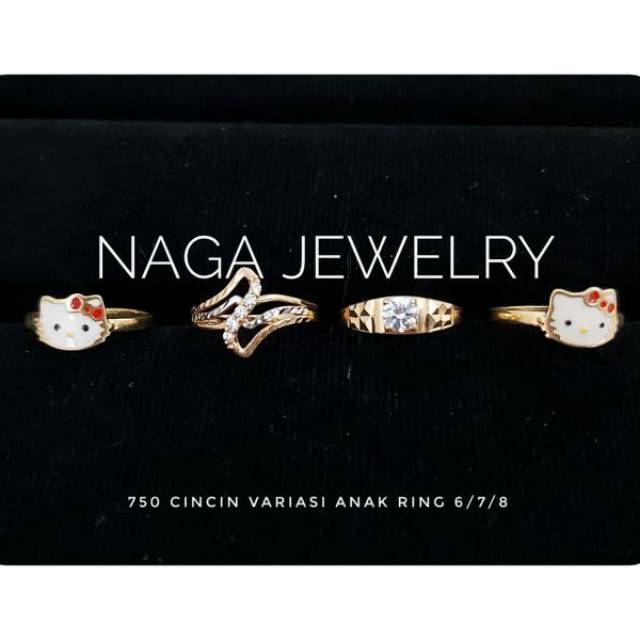CINCIN ANAK VARIASI emas kadar 750 SIZE 6/7/8