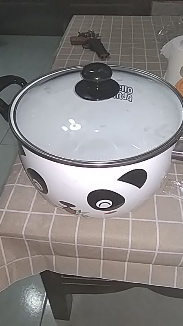 Panci Enamel 24cm Tutup Kaca Panda Maspion