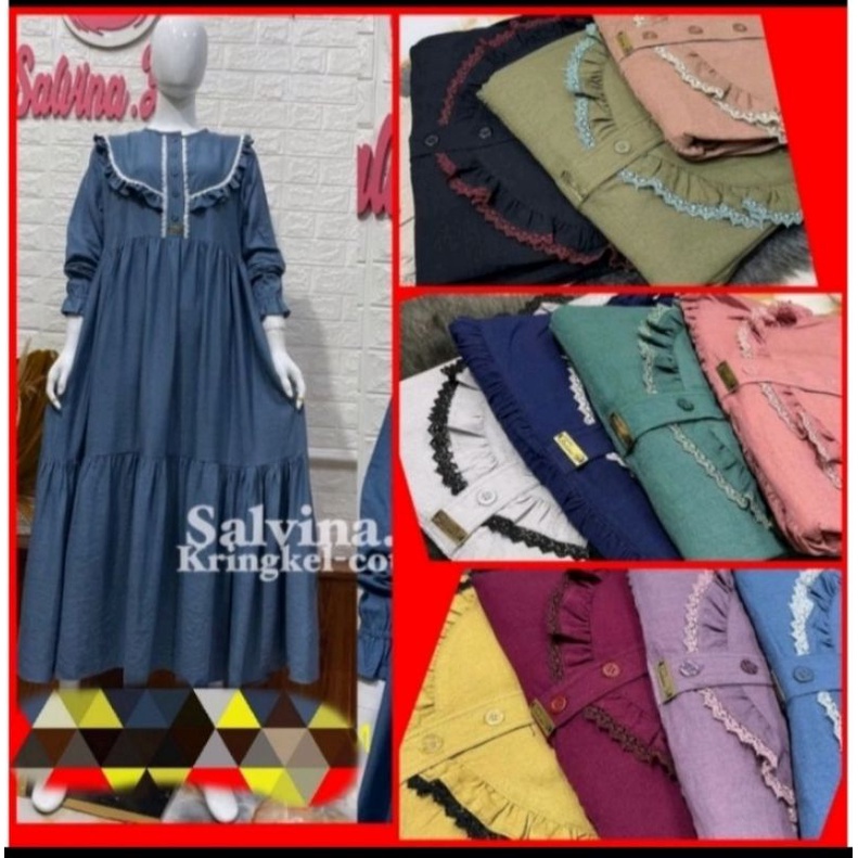 Gamis Salvina rempel renda uniqlo