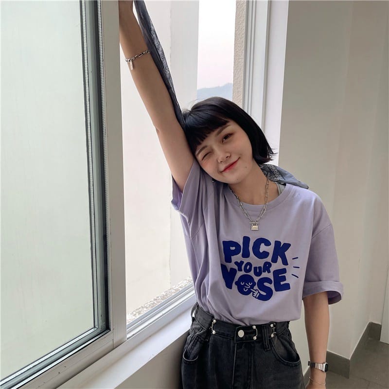 MYSTIQUE.ID-BAJU KAOS PICK YOUR NOSE T-SHIRT LUCU DAN AESTHETIC