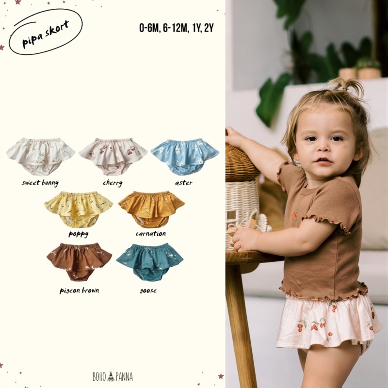 DINOANDBUNNY - PIPA SKORT - Bohopanna Bohobaby - Bawahan Rok Celana Bayi Anak Perempuan