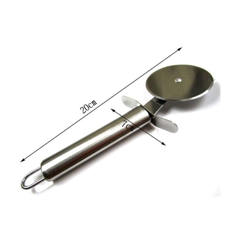

803 Stainless Steel Rotary Cutter Pizza Fondant Dough Pisau Putar Roll