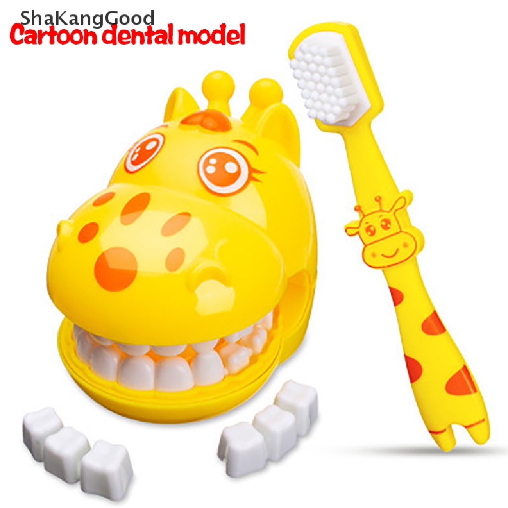 Selip 4pcs Anak Pretend Play Mainan Dentist Check Teeth Model Set Edukasi Miring Mainan