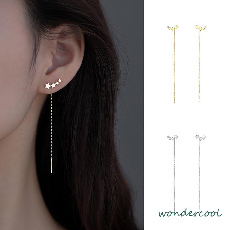 Star Rumbai Anting Gantung Rantai Panjang untuk Aksesoris Perhiasan Fashion Wanita-Won