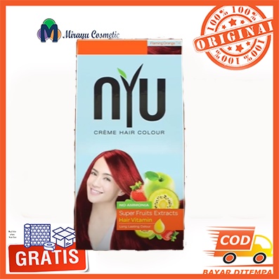 Nyu Creme Hair Color Colour Pewarna Cat Semir Rambut Flaming Orange Oren