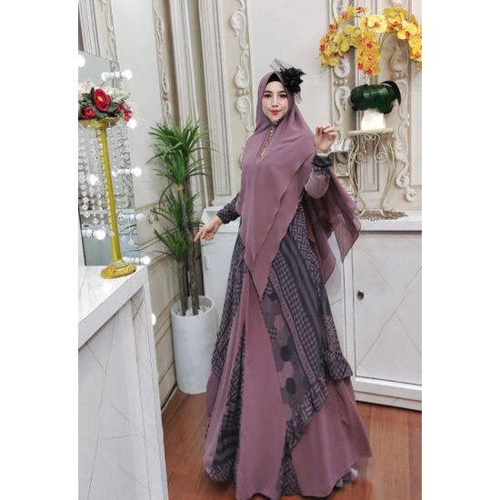 Firdaus Series Ori by Humaira / Gamis Set Syar’i / Gamis Pesta Mewah / Dress Muslimah / Baju Syar'i Terbaru / Fashion Muslimah Branded-8