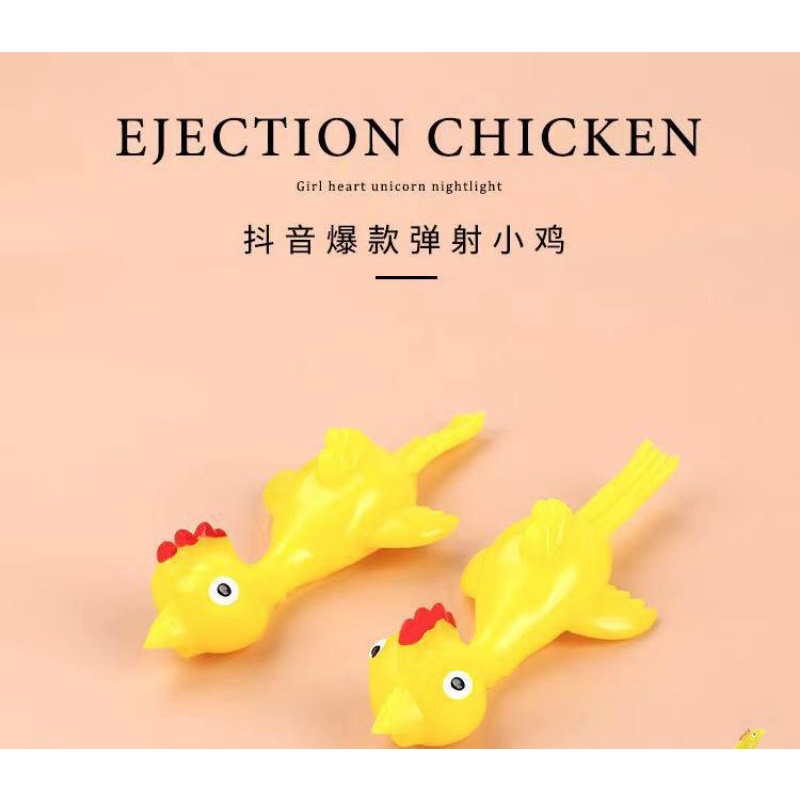 Mainan Ayam Karet Jepret Nempel Dinding Ketapel Ayam Karet Terbang-2