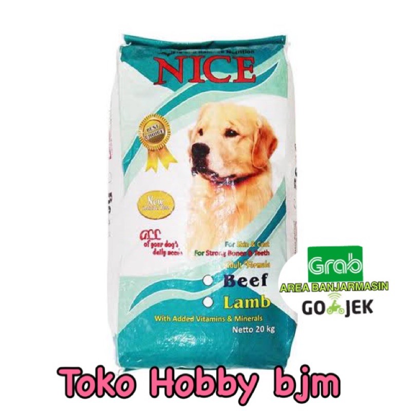 Nice dog 20kg makanan anjing karungan sak dogfood kering dry adult pelet pellet zak karung pakan