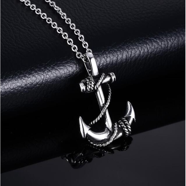 European and American style men's stainless steel anchor pendant Pirates of the Caribbean anchor necklace