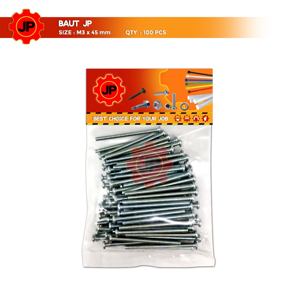 BAUT JP M 3 x 45 MM - SEKRUP SKRUP BAUT JP 3x45 ISI 100 PCS