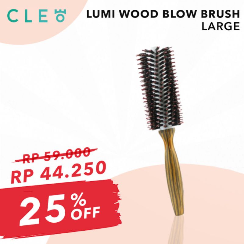 Lumi Wood Blow Brush Pro Sisir Blow