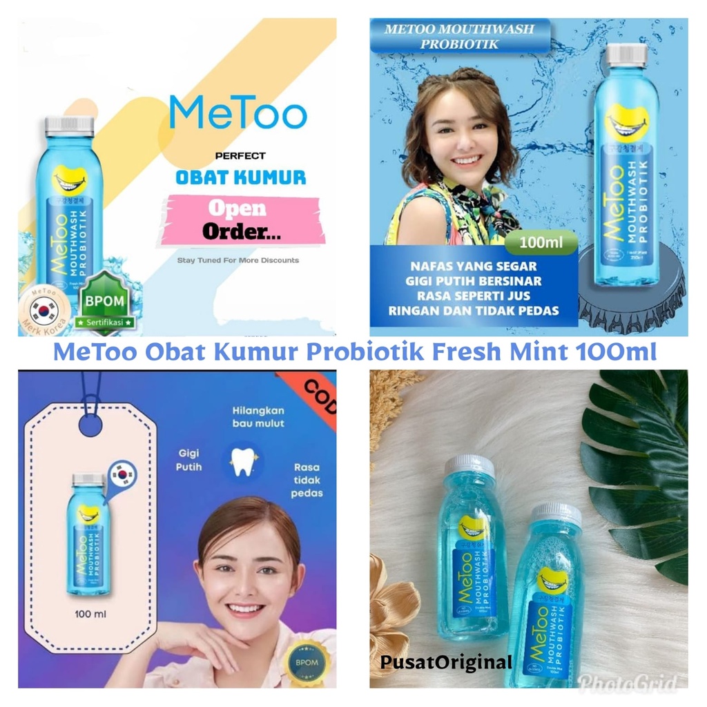 MeToo Mouthwash Obat Kumur Probiotik Perontok Plak Gigi Penyegar Nafas