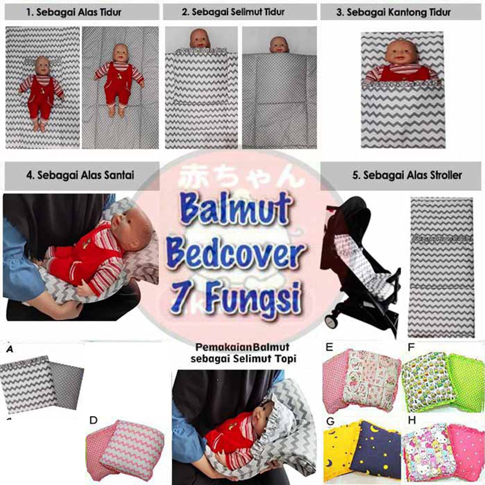 Selimut Bayi 7 FUNGSI - BALMUT Bedcover Bayi Multifungsi Bantal Selimut Alas Stroller Bermain Bed Cover balmut bc akachan