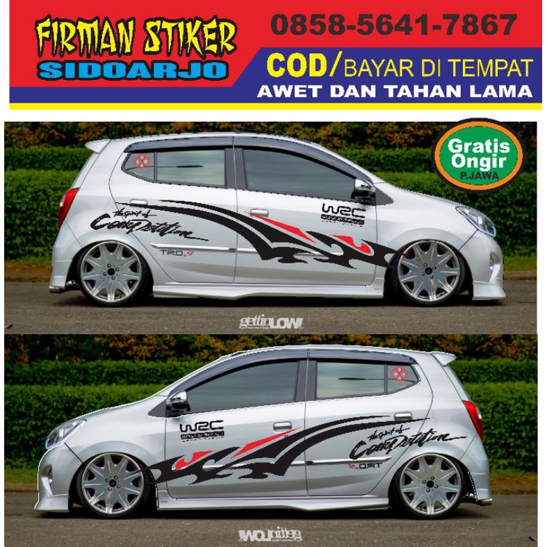 stiker mobil ayla agya tribal 4