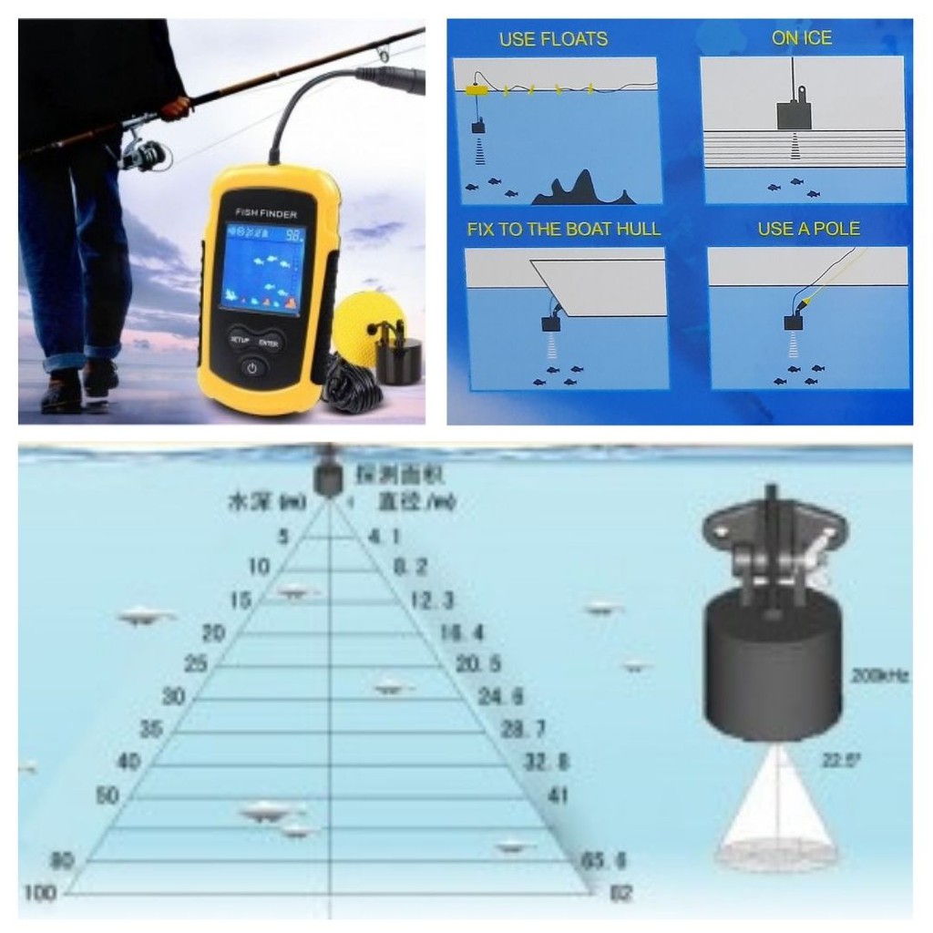 Mesin Alat Detektor Pelacak Pencari Ikan Portable Sonar Fish Fider 100 m 111105