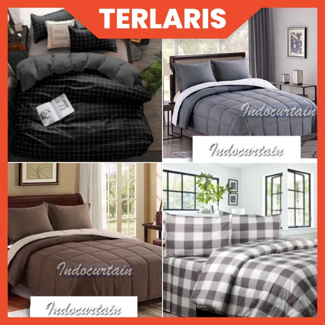 SARAE OFFICIAL - Bedcover Polos combine Sprei 90x200 160x200 180x200 200x200 Terlaris homemade