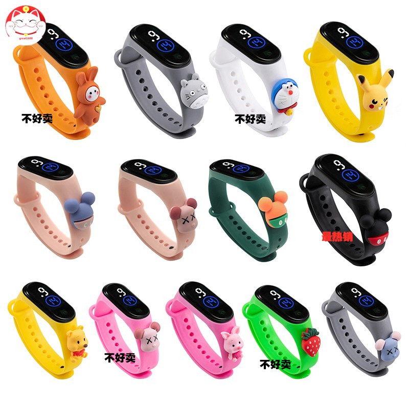 Jam Tangan Elektronik Tahan Air IP67 Motif Kartun Anak Laki-laki Perempuan LED Minimalis Gelang-6