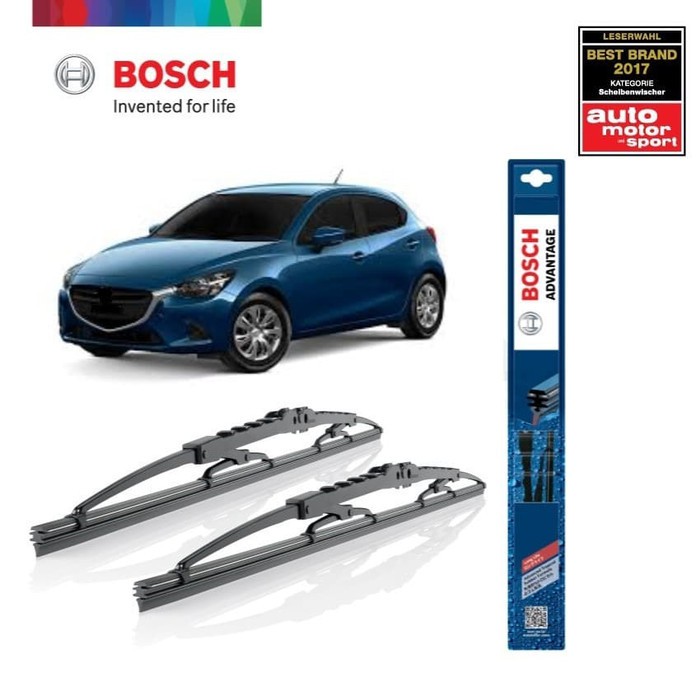 Wiper Blade Mazda 2 SkyActiv BOSCH Sepasang Advantage 17-22&quot; ORIGINAL