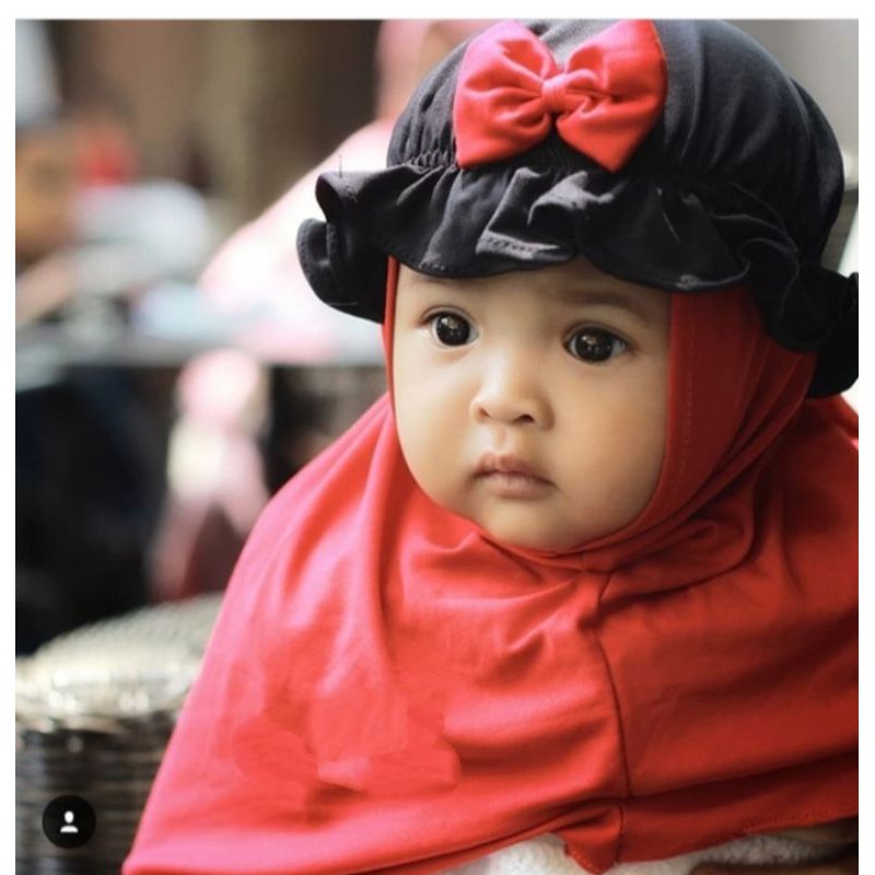 jilbab bayi topi pita alesa