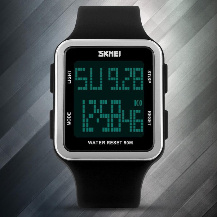 HOT SALE Jam Tangan Led Persegi Kotak Original Skmei Casio Tahan Air Hitam Awet TERMURAH