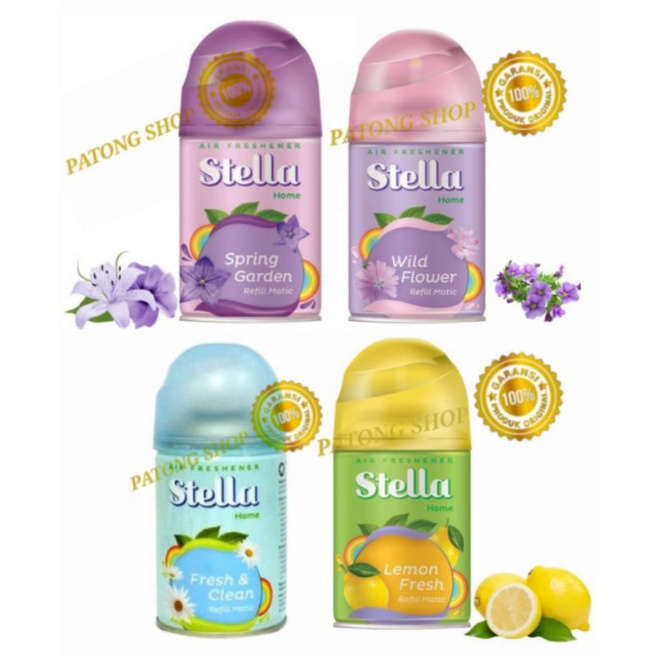 Pengharum Ruangan STELLA MATIC REFILL 225ML LEMON FRESH / SPRING GARDEN / FRESH &amp; CLEAN / WILD FLOWER