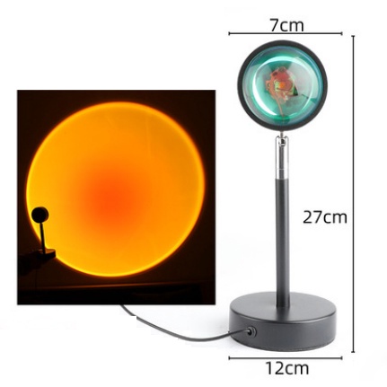 Sunset lamp Lampu Tidur Proyektor Led Motif Matahari Terbenam Warna Pelangi Kamar Tidur-Sunset red-27cm