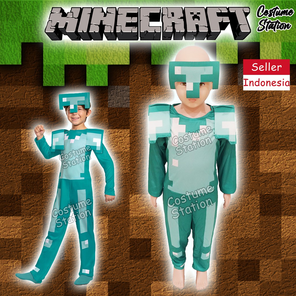 Kostum Minecraft Diamond Armor / Costume Baju Zirah anak laki