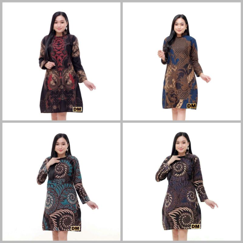 BAJU TUNIK CEWEK BATIK PEKALONGAN JUMBO SIZE M L XL XXL ATASAN BATIK WANITA