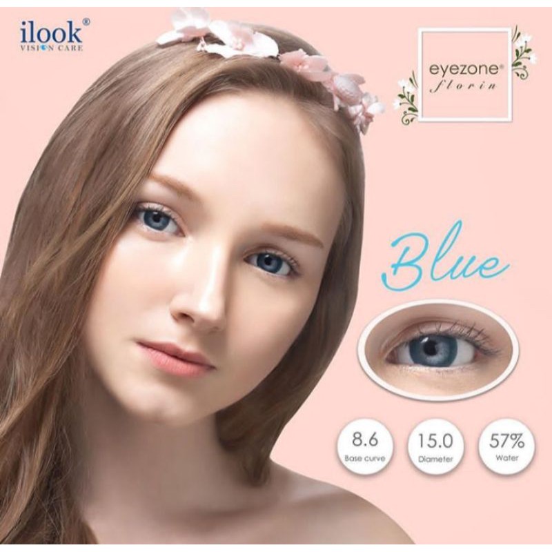 Softlens warna BLUE EYEZONE FLORIN Diameter 15,5 mm