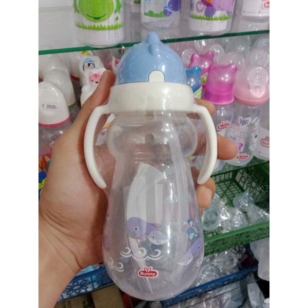 Bunny Training Cup White Straw/Botol Minum Dengan Sedotan