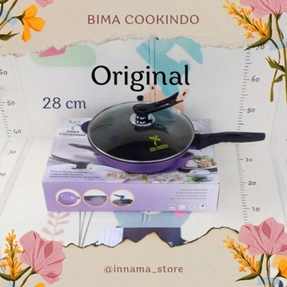 Bima cookindo original wok pan 28 cm/wajan wok pan anti lengket marble serbaguna 28 cm