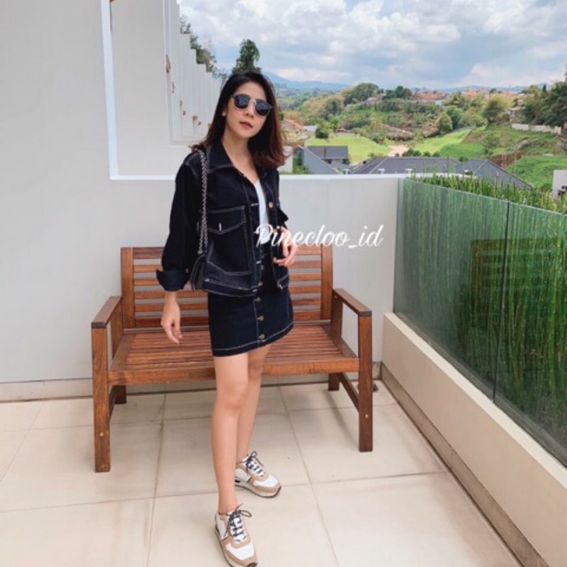 Stichoo Set | Jaket jeans | Rok jeans | Rok mini