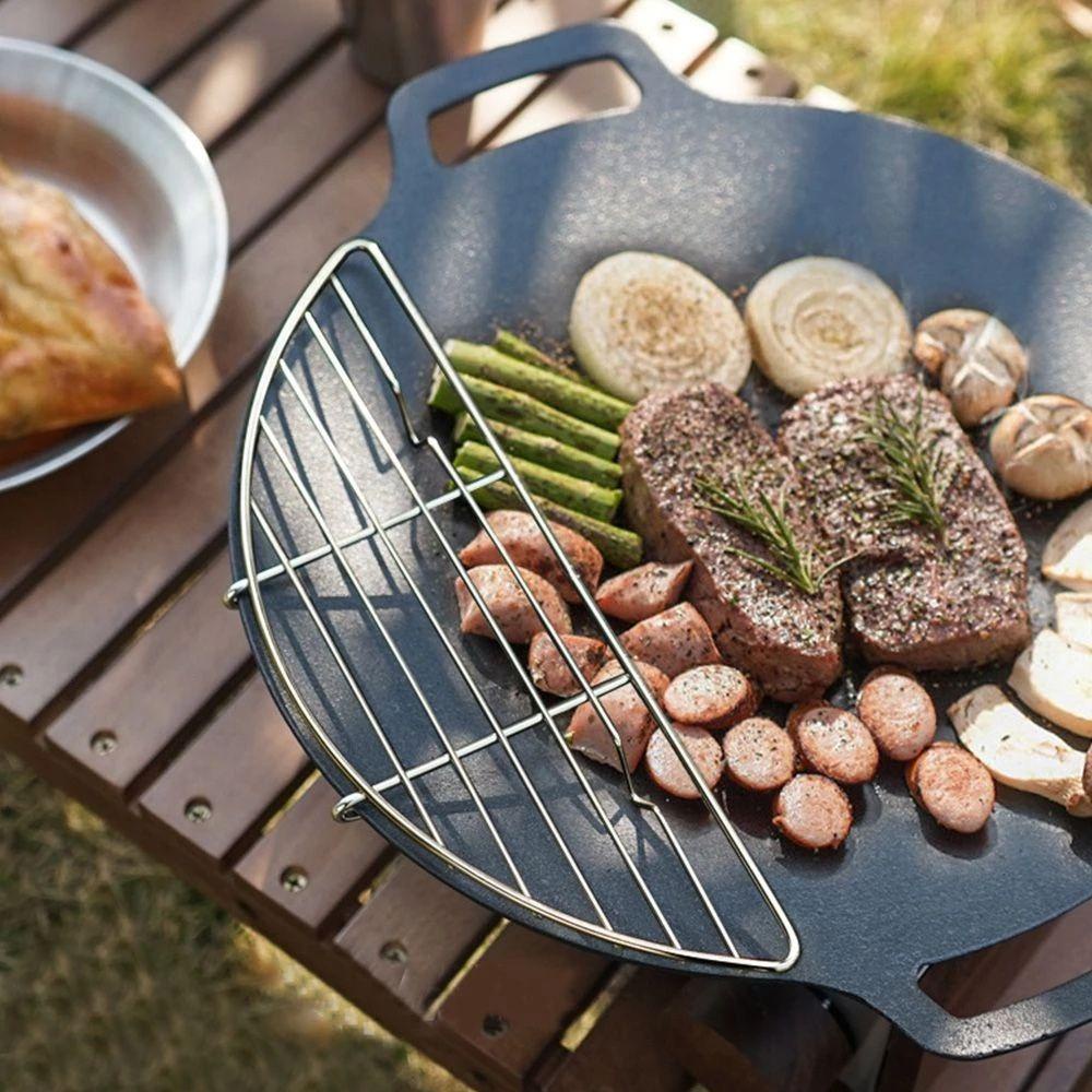 Lanfy Barbecue Grid Portable Outdoor Camping Wire Grid Stainless Steel Kemah Memasak BBQ Parutan