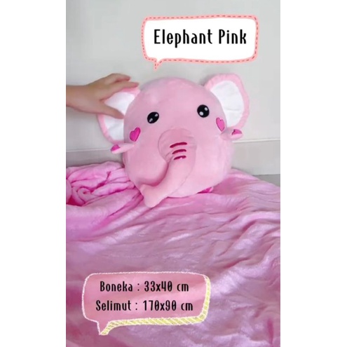 BONEKA SELIMUT BANTAL SELIMUT BALMUT BANTAL LUCU KARAKTER LUCU BANTAL GAJAH