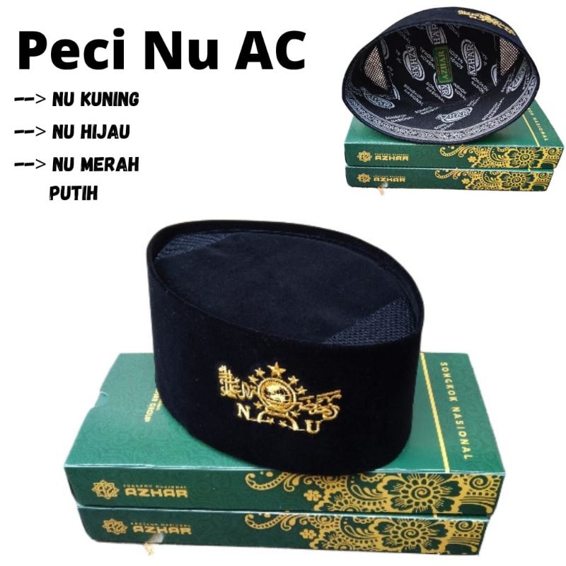 Peci Bordir Nu Songkok NU Kopyah NU Hijau Kopiah NU Hijau NU kuning NU Merah Putih