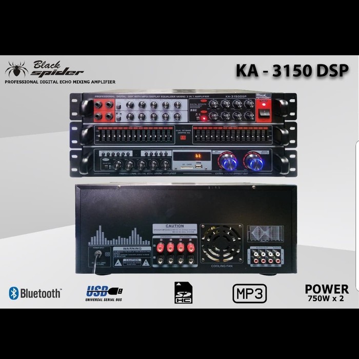 AMPLIFIER BLACKSPIDER KA3150 DSP/KA 3150 DSP USB-BLUETOOTH ORIGINAL