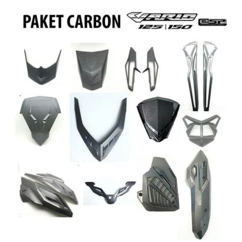 paketan aksesoris Honda Vario 125/150 esp new merek nemo carbon