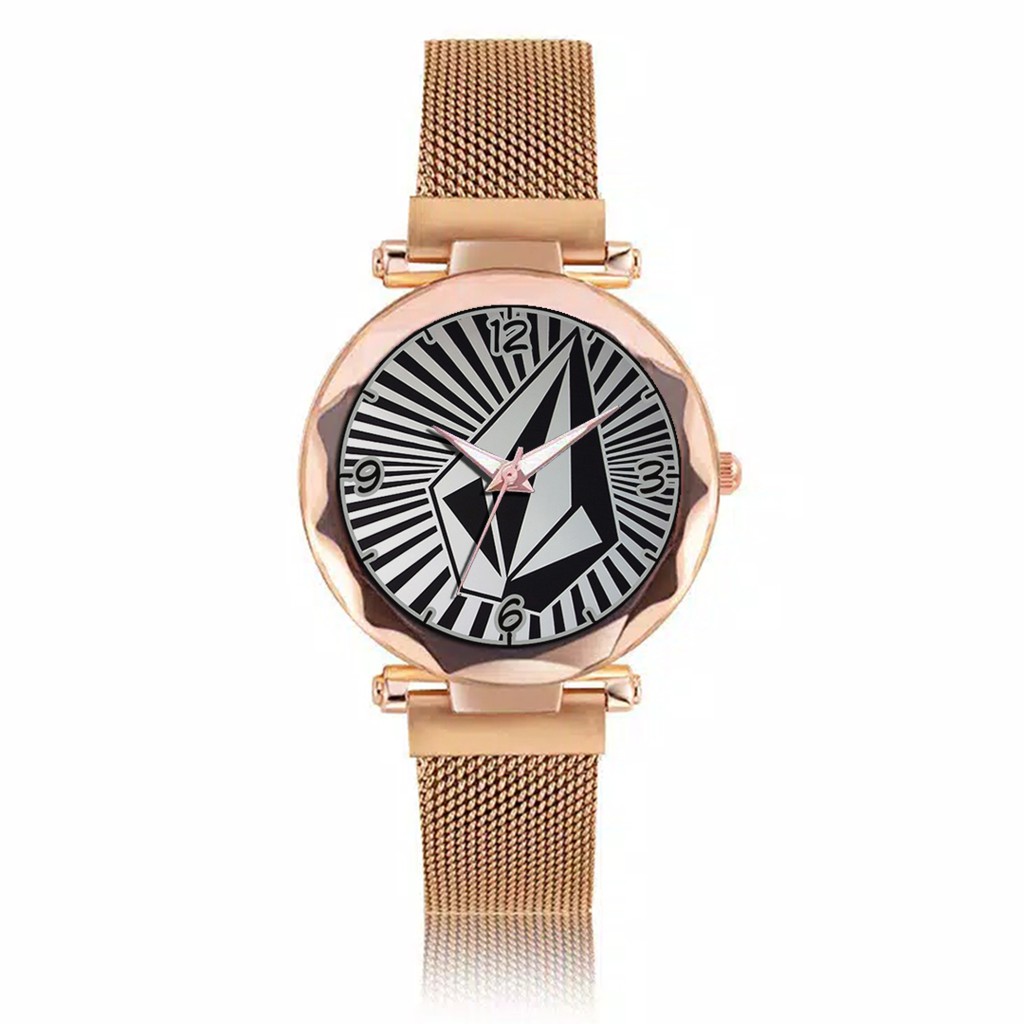 Jam Tangan Wanita Custom - VOLCOM MOTIF 1 Free Box &amp; Batre Cadangan