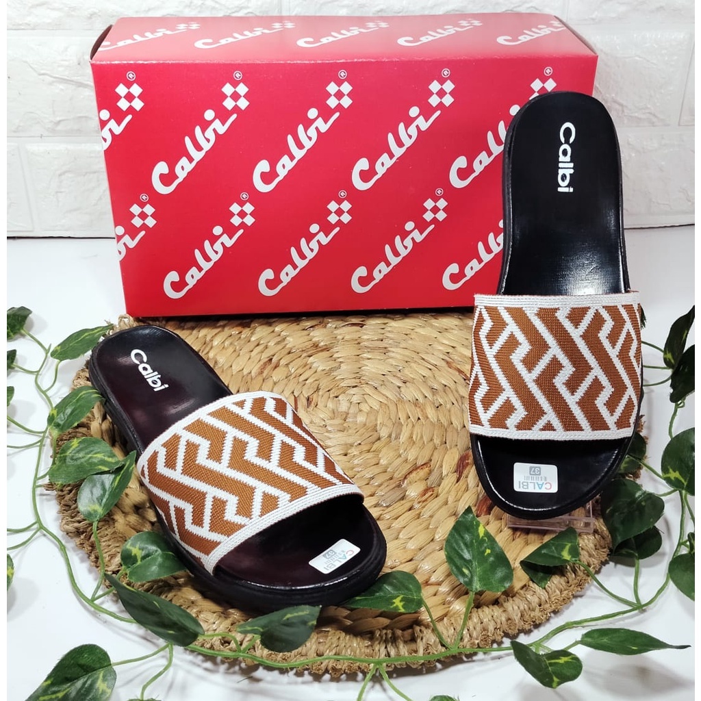 Sandal Calbi Rajut /Sandal Flat/ Sandal Wanita/ Sandal Calbi Terbaru / Code slop rajut Z