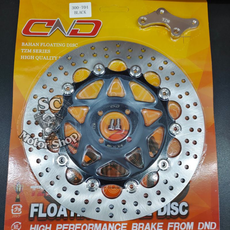 Piringan cakram depan TZM floating 300mm + breket cnc smash - satria 2 tak
