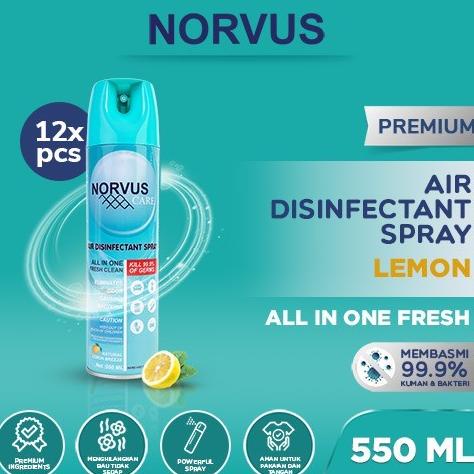 Lemon 12X 550Ml Air Disinfectant Spray - Norvus Elliasno