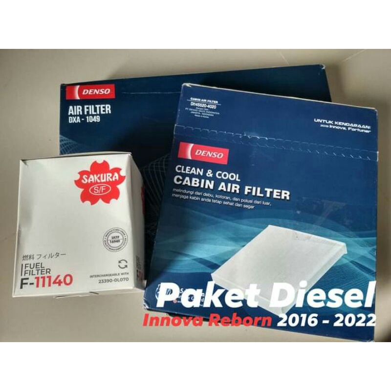 Paket Filter Udara AC Solar Atas All New Innova Reborn Diesel 2016 2017 2018 2019 2020 2021 2022