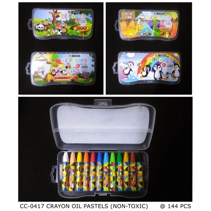 CRAYON 12 WARNA CANDY MURAH / OIL PASTELS 12 COLORS TOXIC FREE / KRAYON MEWARNAI ANAK BEBAS RACUN