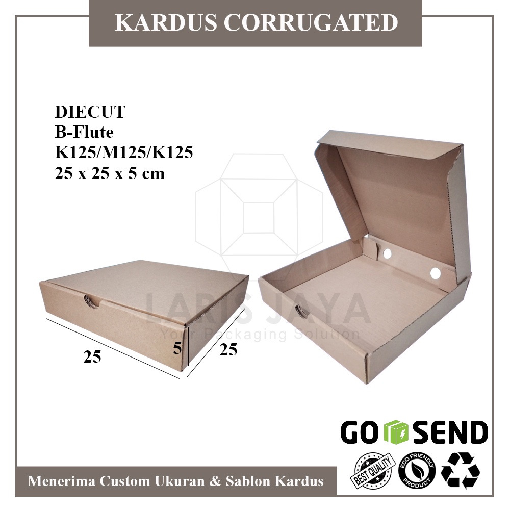 

KARDUS PACKING PIZZA BOX MAILER DIE CUT KARTON COKLAT PACKAGING POLOS KEMASAN MAKANAN BAJU 25X25X5 ( Kardus Pizza Coklat 25 x 25 x 5 cm )