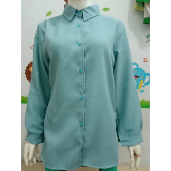 Kemeja Wanita Casual/Kemeja Basic/Kemeja Polos/Kemeja Jumbo-Wardah
