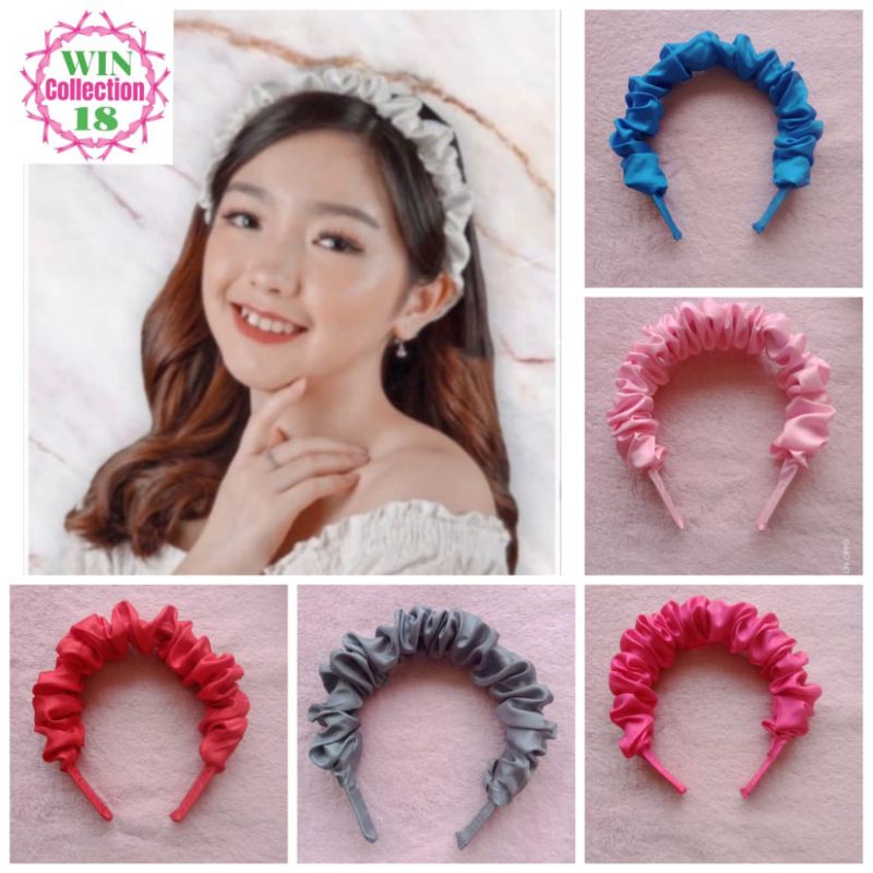 Bando scrunhie kerut gaya korea bisa pilih warna/bando korea/harga1pcs ya