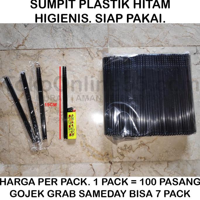 

Sumpit Plastik Hitam Kardus Besar Isi 40 Pack 4,000Pasang Panjang 19cm