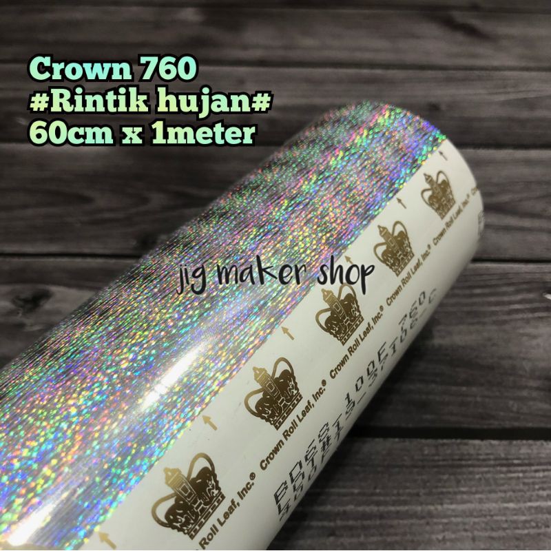 hologram hot stamping foil lure USA/ CROWN ORIGINAL- motif rintik hujan- lebar 64cm