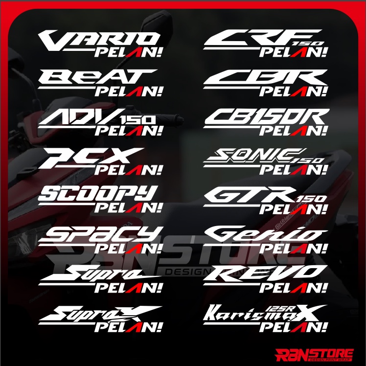 STIKER VARIASI PELAN ! MOTOR HONDA VARIO, PCX, BEAT, ADV DAN CUSTOM CUTTING STICKER HOLOGRAM DAN WARNA SOLID